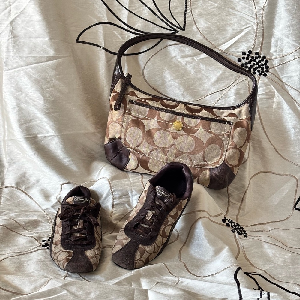 Coach Brown and Tan Athletic Shoes